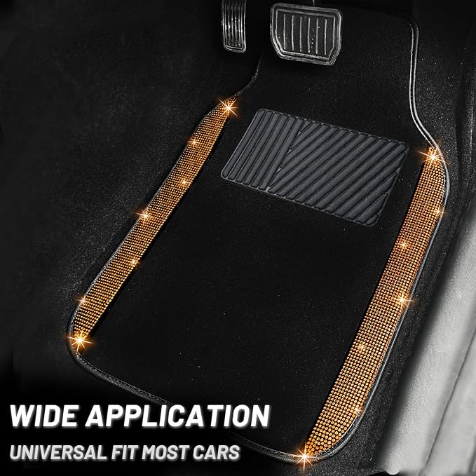 NBTEPEM Bling Car Floor Mats Full Set, Universal Fit Most Cars - Image 2