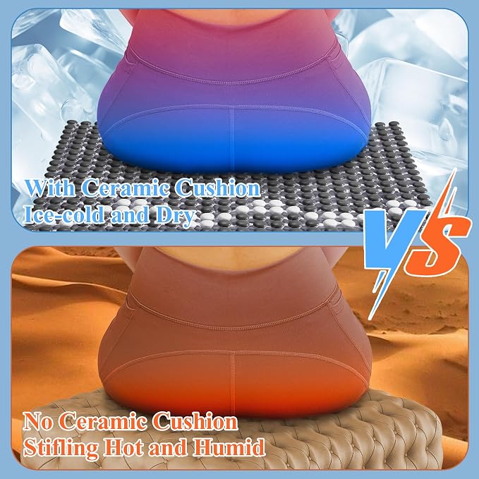 HOMREST Cooling Seat Cushion for Back Pain 17x17 Ceramic Bead Massage Seat Pad - Image 5