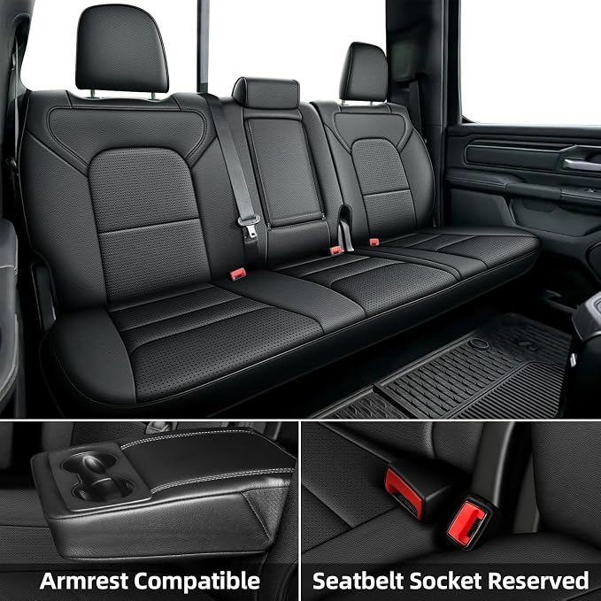 Custom Fit Seat Covers for Dodge RAM 1500 2019 2020 2021 2022 2023 2024 2025 - Image 2