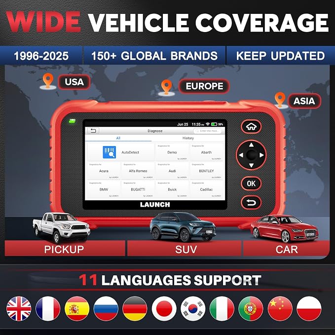 LAUNCH OBD2 Scanner CRP123i V2.0, 2025 Lifetime Update Engine ABS SRS TCM Scan - Image 5