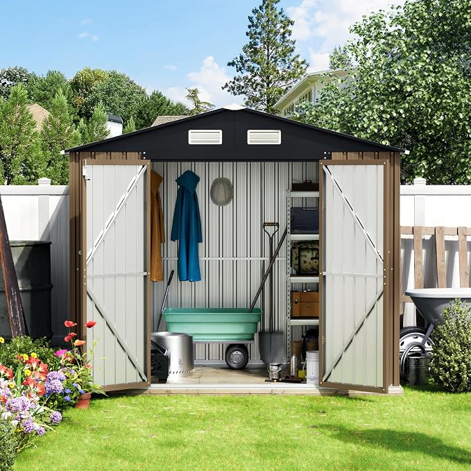 8X6FT Outdoor Steel Storage Shed - Image 6