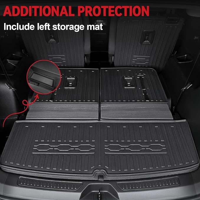 Floor Mats for 2017-2023 GMC Acadia, All Weather TPE 2-in-1 Cargo Mat - Image 6