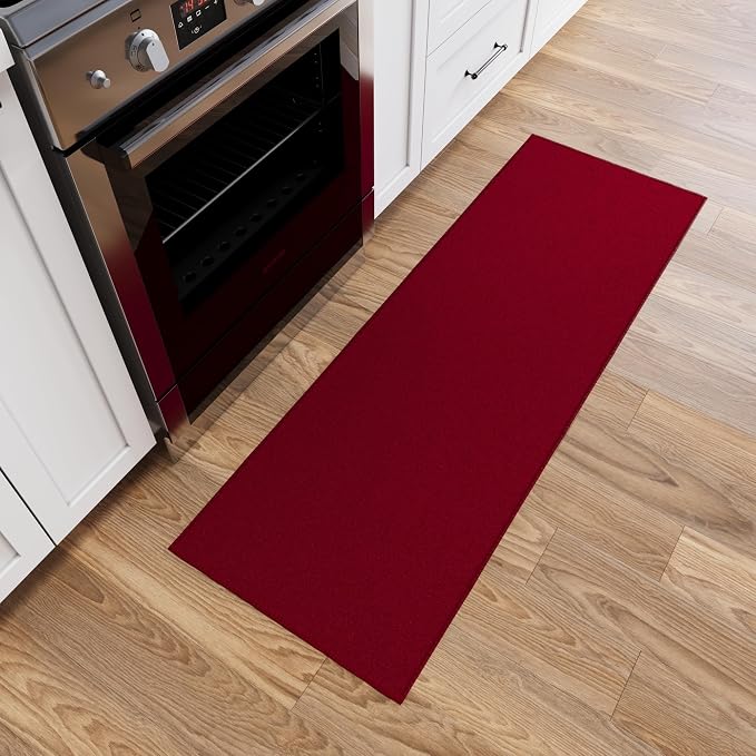 Ottomanson Hallway Runner Rug 20" x 59" Non Slip Solid Area Rugs Easy to Clean by Ottomanson