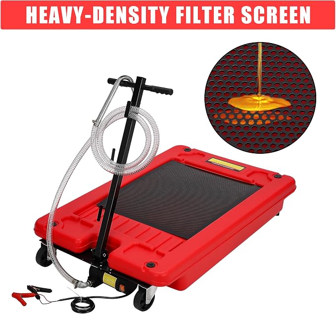 ‌17 Gal Electric Oil Drain Pan, Low Profile Mobile Oil Changing Pan - Image 8