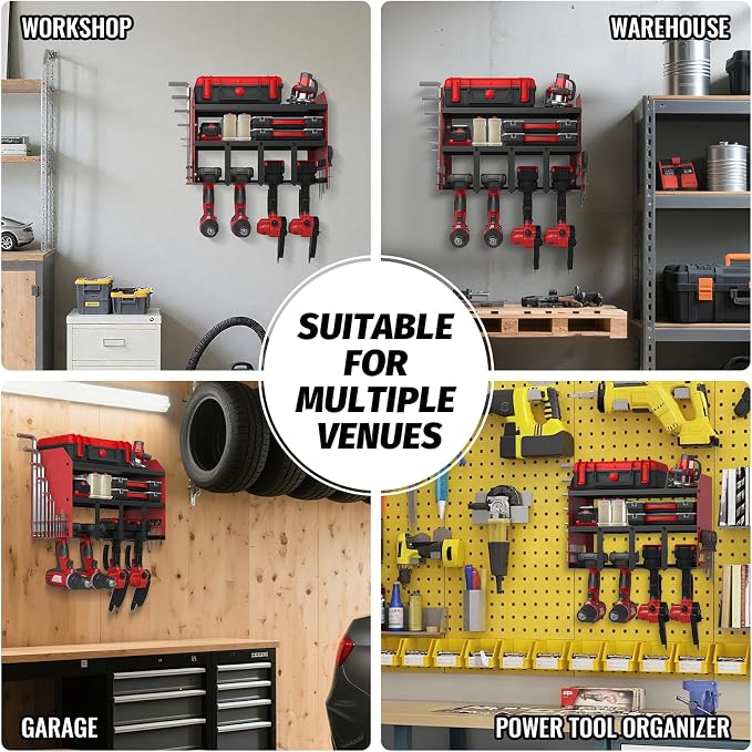 Power Tool Organizer Wall Mount, Utility Racks 3 Layers Storage Rack, Mini - Image 3