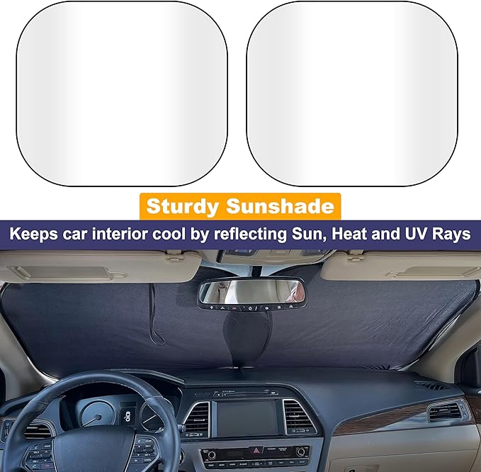 EcoNour Car Windshield Sun Shade Foldable | Front Windshield Shade - Image 2
