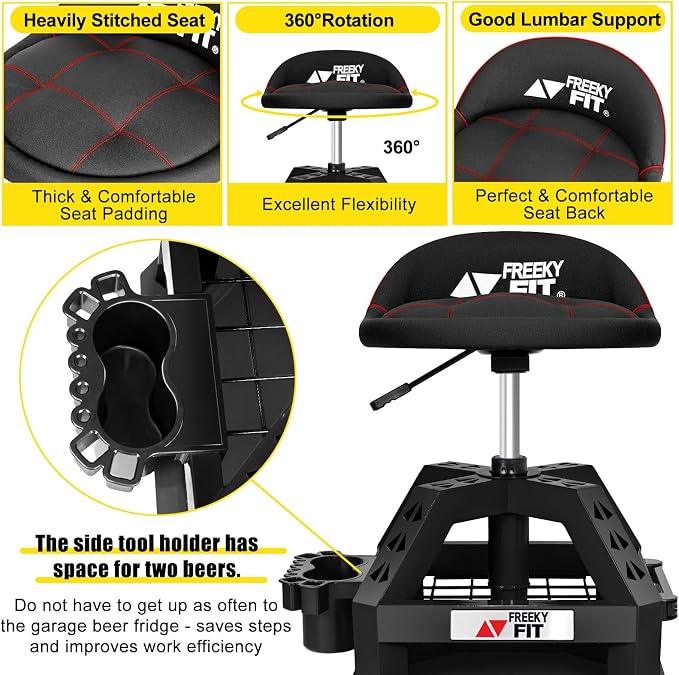 Rolling Shop Stool for Garage - Image 7