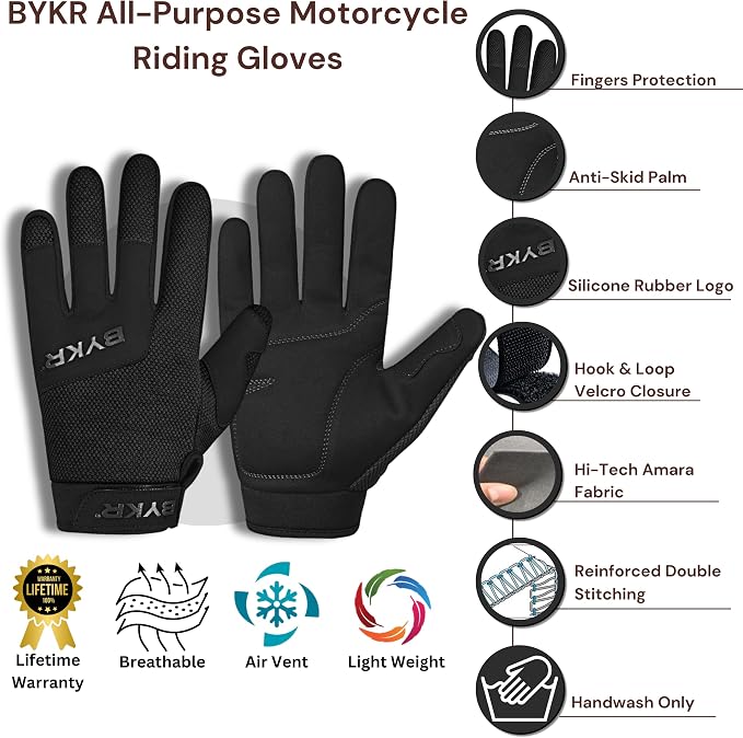 BYKR All-Weather Motorcycle Gloves - Image 5
