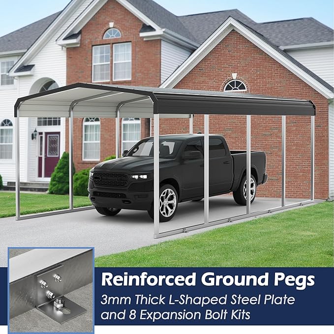Xilingol 12x20 FT Metal Carport, Heavy Duty Carport Canopy - Image 5