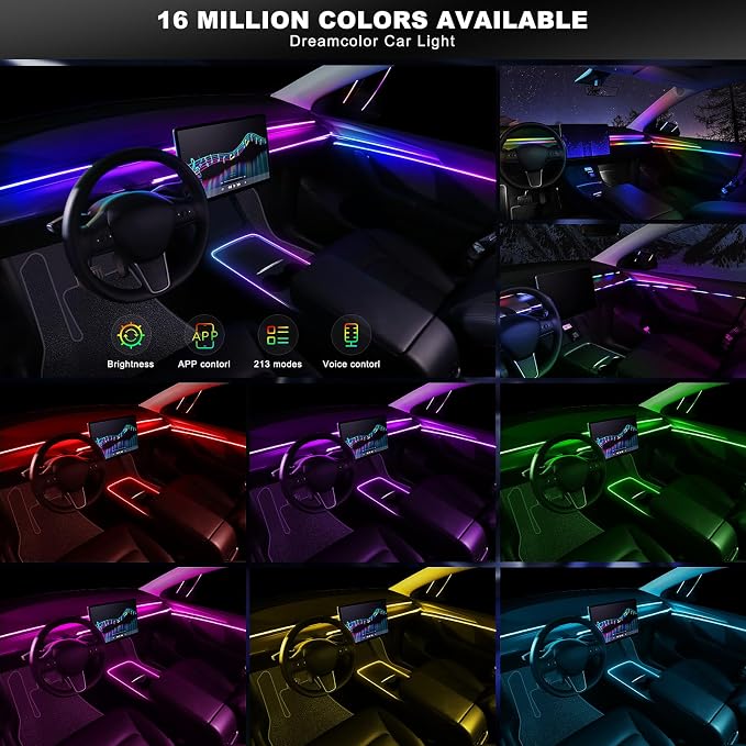 Dreamcolor Acrylic Interior Car LED Strip Light - Image 3