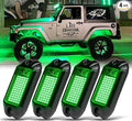 Nicoko 4Pods Pure Green LED Rock Lights 72w high Power Rock Lights Neon by Nicoko