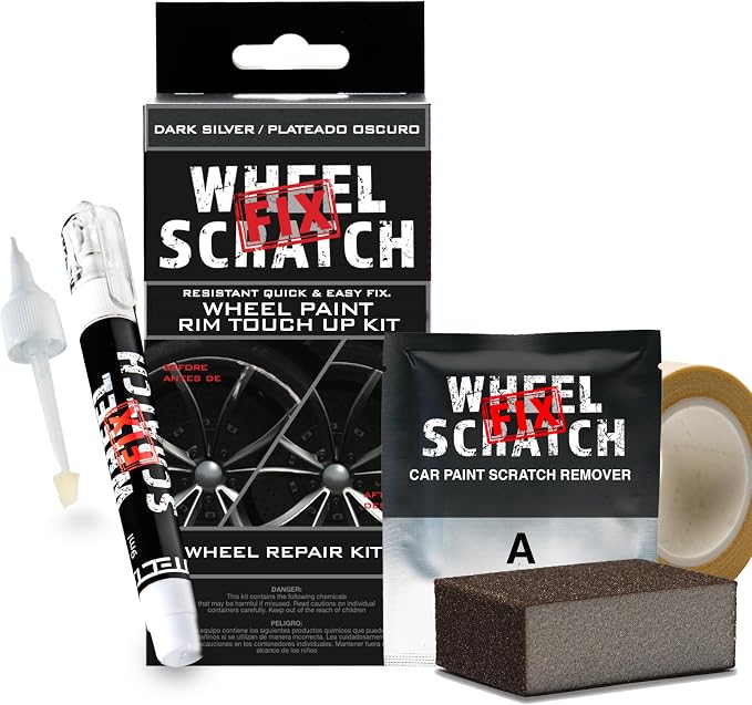 Dark Silver Rim Touch Up Paint Kit, Car Wheel Scratch Repair Kit, Wheel Touch by ScratchFixProducts