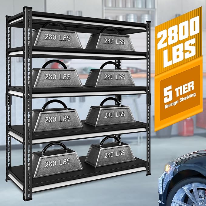 48" W Garage Shelving Heavy Duty, 2800LBS Loads Adjustable Garage Storage - Image 4
