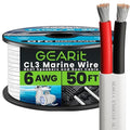GEARit 6 Gauge Marine Wire, 6/2 AWG Marine Grade Tinned Copper Oxygen Free by GEARit