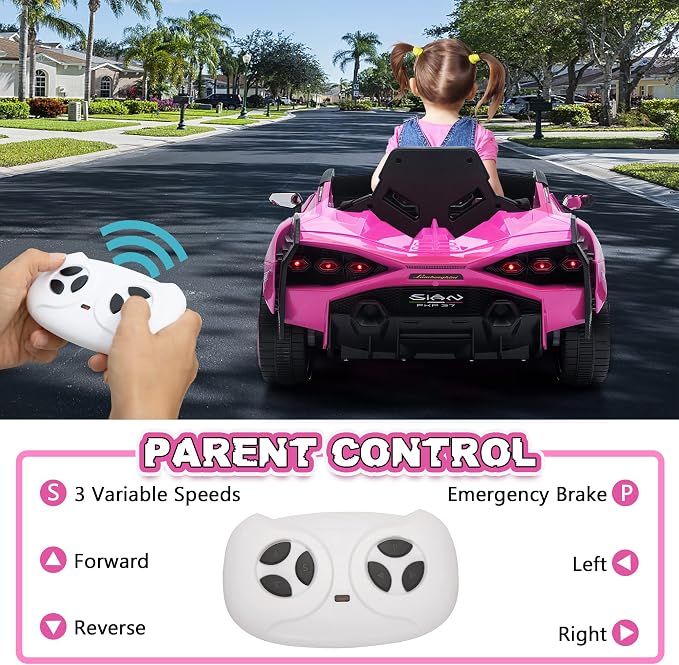 Licensed Lamborghini SIAN Kids Electric Ride On Car Toy by TOBBI, 12V Battery - Image 8