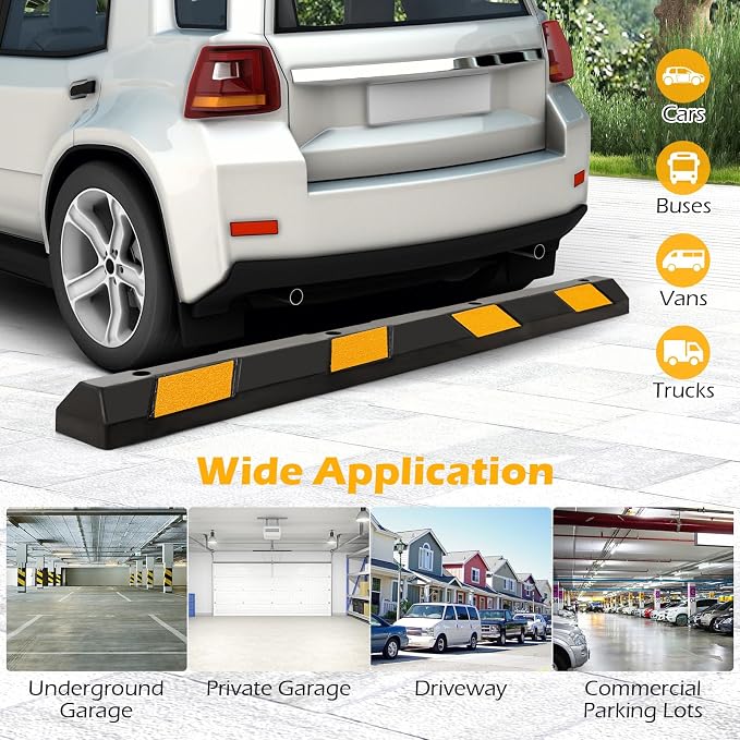 IRONMAX Rubber Parking Curb, 8800 LBS Weight Capacity Parking Block - Image 6