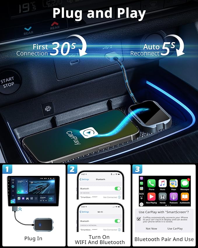 UBeesize Wireless CarPlay Adapter – Seamless Wireless Upgrade - Image 3