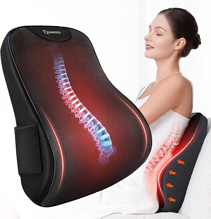 Lumbar Support Pillow for Office Chair, Back Support Pillow for Car, Recliner & by KNQZE