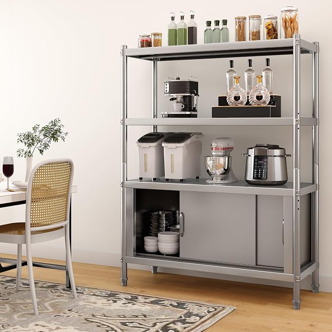 YITAHOME Stainless Steel Shelves 4 Tier, NSF Heavy Duty Floor Mount Shelving - Image 5