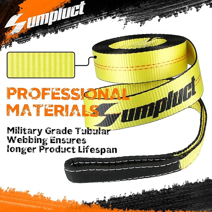 2 Pack Tow Strap 2" x 20 ft 20000 lbs Break Strength Kinetic Recovery Tow Rope - Image 4