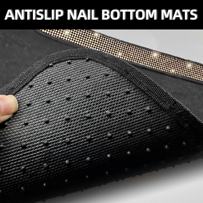 NBTEPEM Gold Bling Car Floor Mats Full Set, Universal Fit Most Cars - Image 4