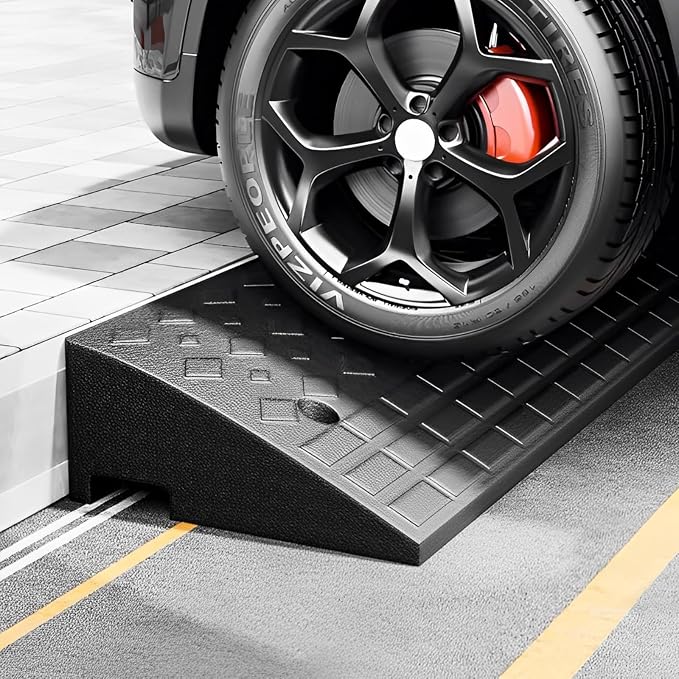 2 Pack 4'' Rise Rubber Curb Ramp Heavy Duty Loading Rubber Curb Ramps 22000lbs - Image 6