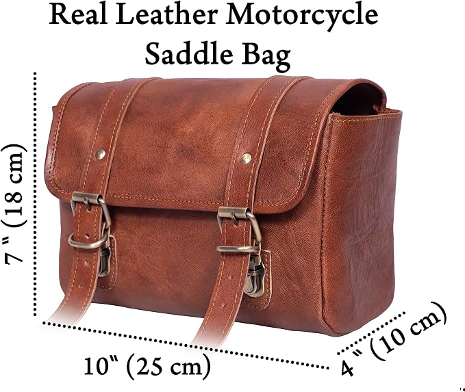 Genuine Leather Large Capacity Saddle Bag - Image 5