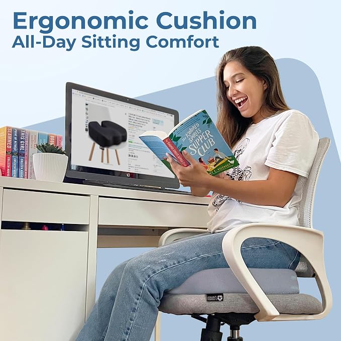 5 STARS UNITED Seat Cushion for Tailbone Pain Relief – Large Memory Foam - Image 2