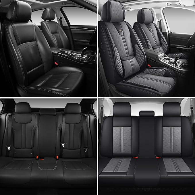 Car Seat Covers Full Set, Easy Install Luxury Leather Automotive Seat Covers - Image 9