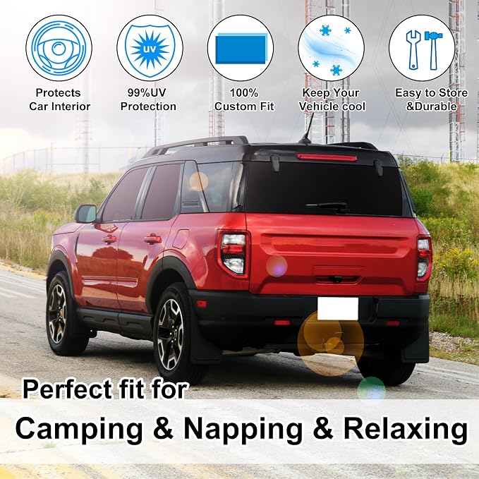 TINGLU Window Shades for Ford Bronco Sport 2021-2024 2025 Accessorie Car Side - Image 6