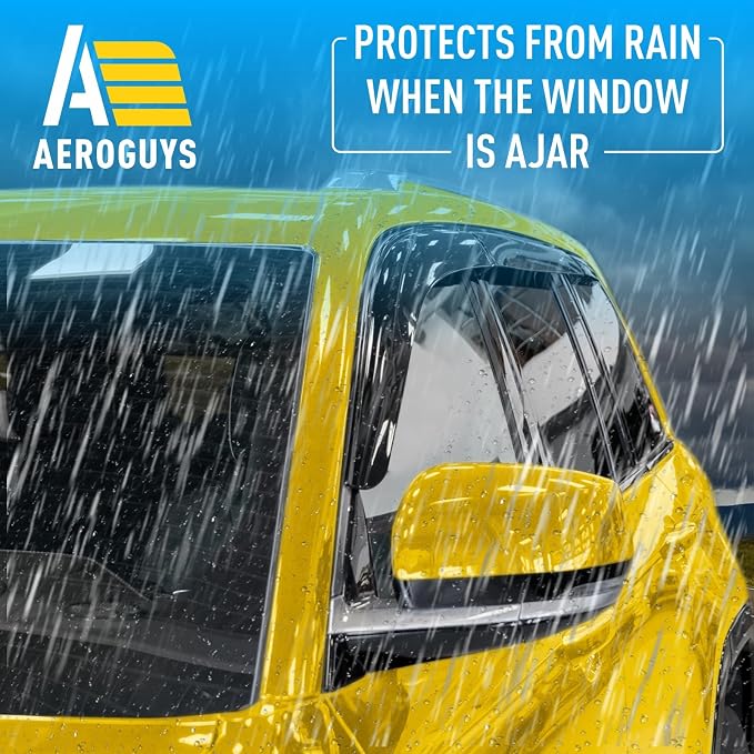 Extra Durable Window Deflectors Tape-On Window Visors Rain Guards Fit - Image 2
