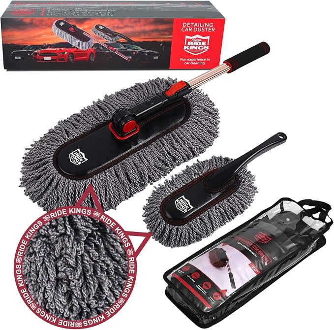 Car Duster Set, Car Duster Exterior Extendable Handle, Scratch Remover Large by RIDEKINGS
