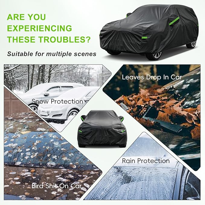KouKou Car Cover Waterproof All Weather, 7 Layers Outdoor Car Covers - Image 5