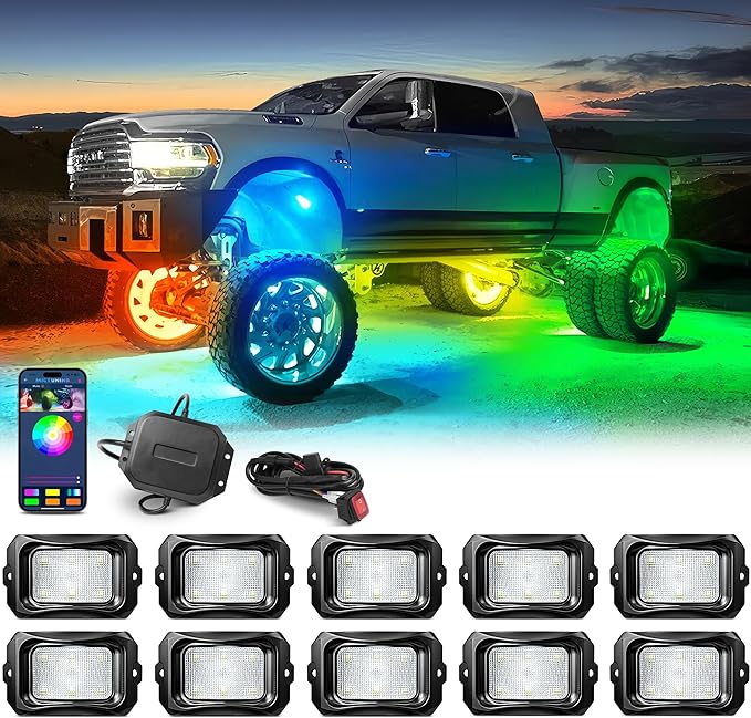 MICTUNING C2 MAX RGB+IC Chasing Color Rock Lights by MICTUNINGINC