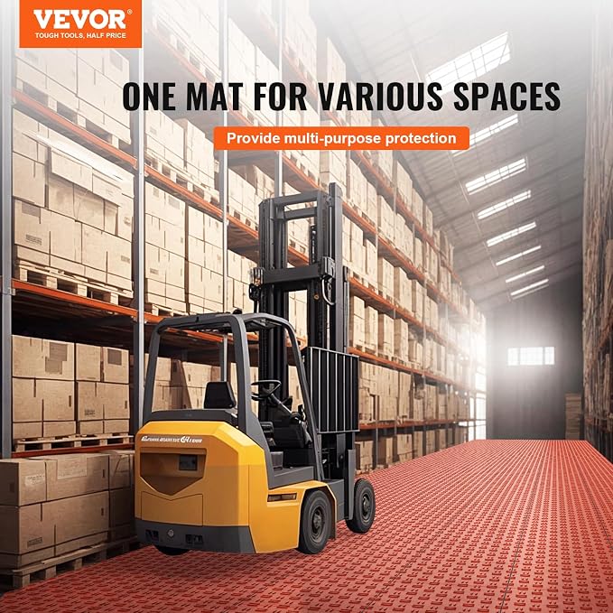 VEVOR Interlocking Garage Floor Covering Tiles, 50 Pack, Double-Sided Texture - Image 2