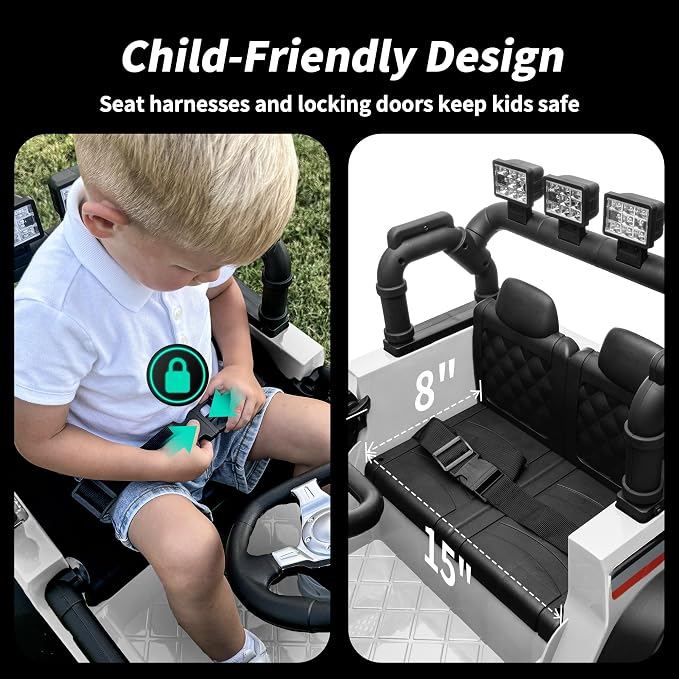 4WD Kids Ride on Car Truck, 12V 7Ah Kids Electric Vehicles Car Ride on Toy - Image 6