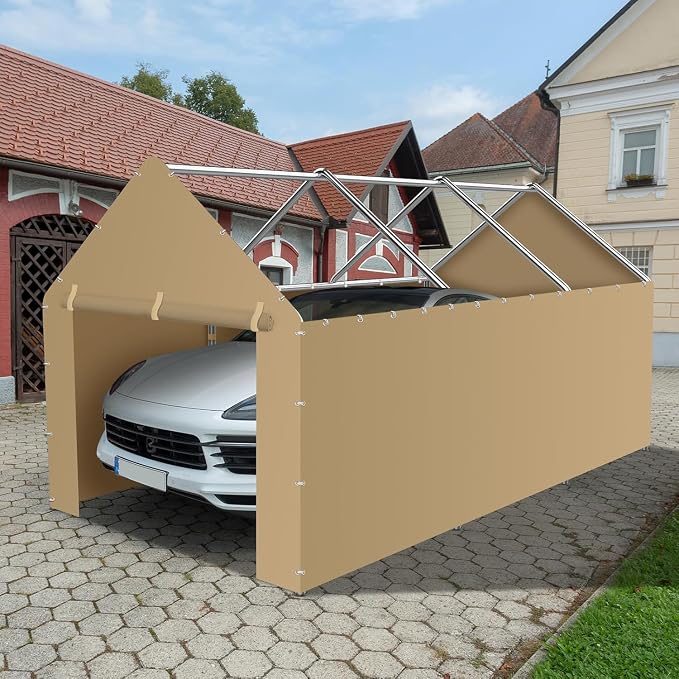 10 * 20 FT Carport Replacement Tarp Canopy, Sidewall kit Panel Set of 4 - Image 6