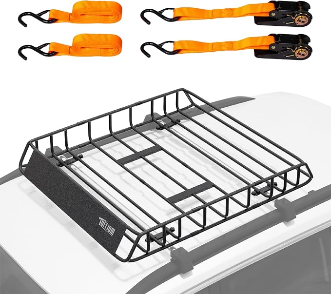 TUFFIOM 46"x 36"x 6" Universal Rooftop Cargo Carrier Basket, Heavy Duty Steel by TUFFIOM