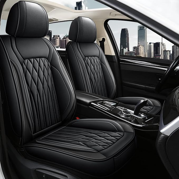 Pariitadin Leather Car Seat Covers Full Set, Waterproof Faux Leather Seat Covers by Pariitadin