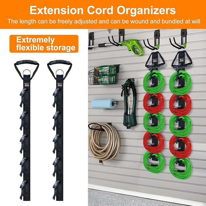 Extension Cord Organizer, Extension Cord Holder, Garage Garden Storage Straps - Image 2