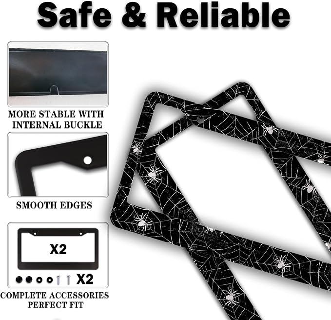 License Plate Cover for Men Black and White License Plate Frames for Women - Image 4