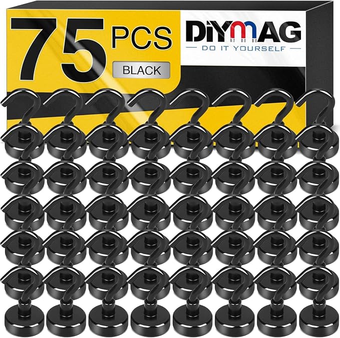 DIYMAG Magnetic Hooks, 30Lbs Strong Heavy Duty Cruise Magnet S-Hooks by DIYMAG