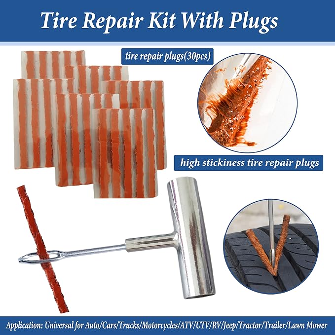 Tire Repair Kit, Universal Tire Repair Tools Flat Tire Puncture Repair - Image 4