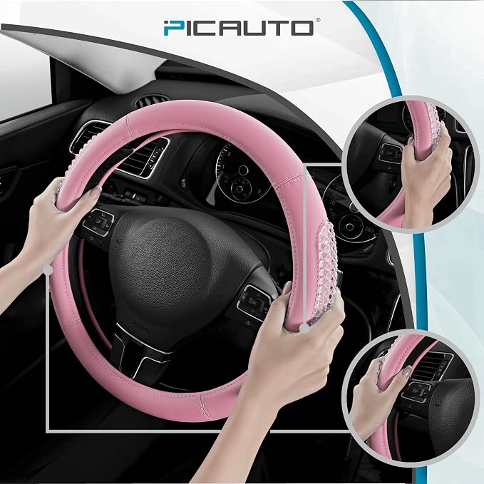PIC AUTO Gel Particles Steering Wheel Cover, Universal Fit 14.5"-15.5" - Image 4
