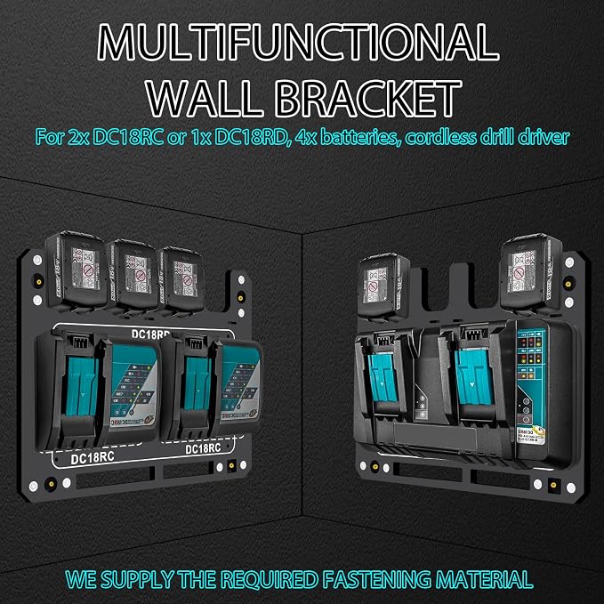 Charger Mount for Makita DC18RC, DC18RD Charger, Wall Mount for Makita 4X - Image 2