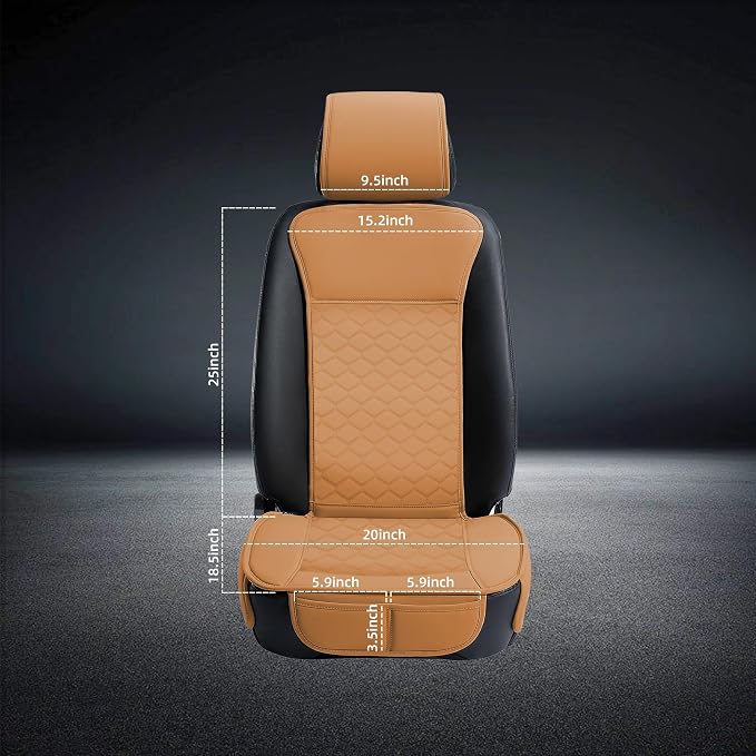 Elantrip 2PCs Front Car Seat Covers Leather Car Seat Protector Universal fit - Image 7