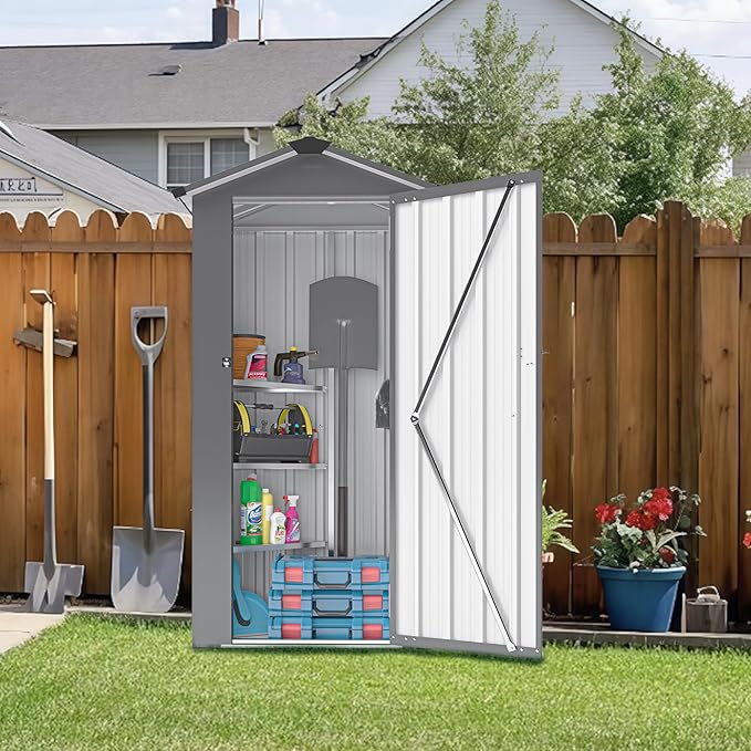 Outdoor Metal Storage Shed, Waterproof Garden Tool Shed - Image 2
