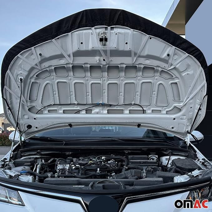 OMAC Car Bonnet Mask Hood Bra for Toyota Yaris 2013-2020 Black 1 Pc - Image 6