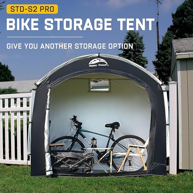Happy Travel Bike Storage Shed Tent, Outdoor Portable Bicycle Storage Sheds - Image 5