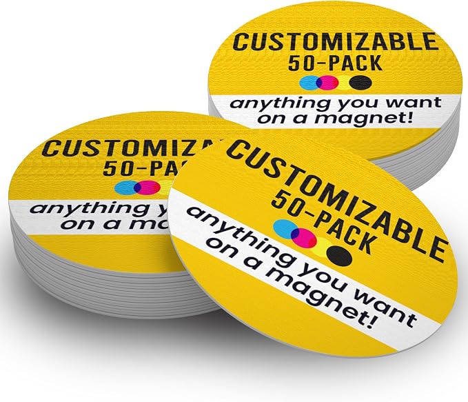 Magnet Me Up Customizable 30 Mil Round Magnet- 6”, 50 PK Weatherproof Car Magnet by MagnetMeUp